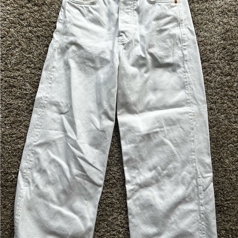 White Wide-Leg Jeans